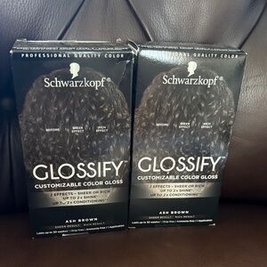 🆕 2 Schwarzkopf Ash Brown Hair Glossify Demi- Permanent customizable kits